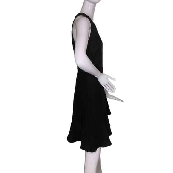 Banana Republic Women Dress Black Sleeveless Size 2 asymmetrical flare - Picture 6 of 9